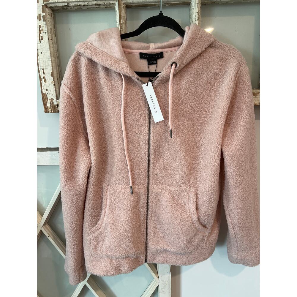 NWT Sanctuary size large light pink fleece jacket